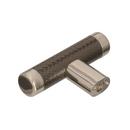 Amerock Polished Nickel/Gunmetal Esquire 2-5/8 in (67 mm) Length Polished Nickel/Gunmetal Cabinet Knob 