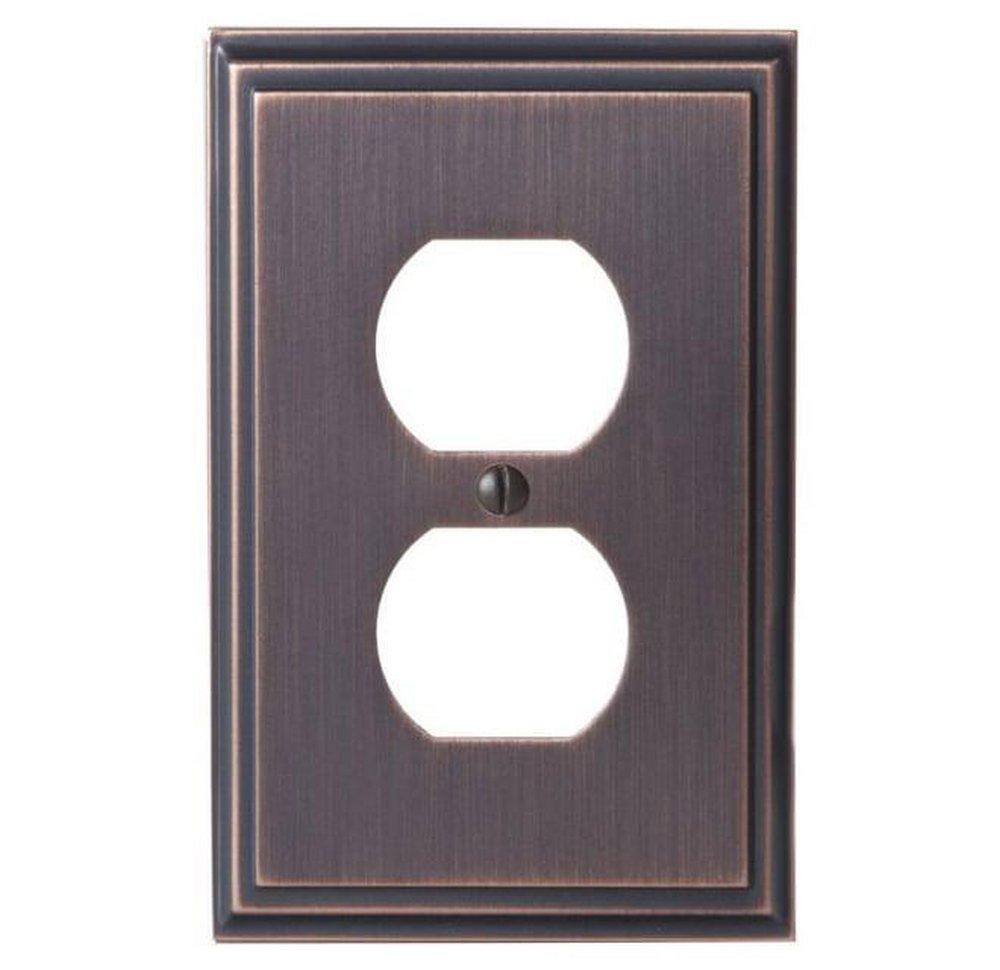 Amerock Oil Rubbed Bronze 1 Receptacle Wall Plate 
