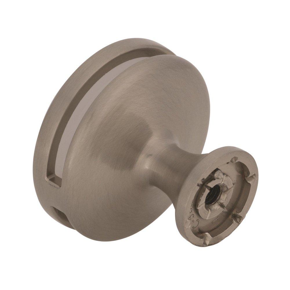 Oberon 1-3/8 in (35 mm) Diameter Satin Nickel/Frosted Cabinet Knob 