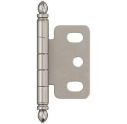 3/4 in. Partial Wrap Full Inset Ball Tip Hinge in Satin Nickel