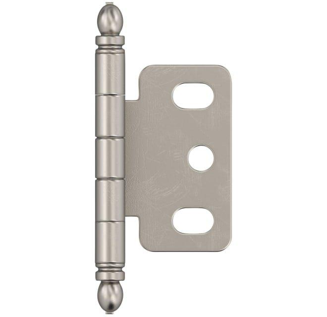 Amerock Satin Nickel 3/4 in. Partial Wrap Full Inset Ball Tip Hinge 