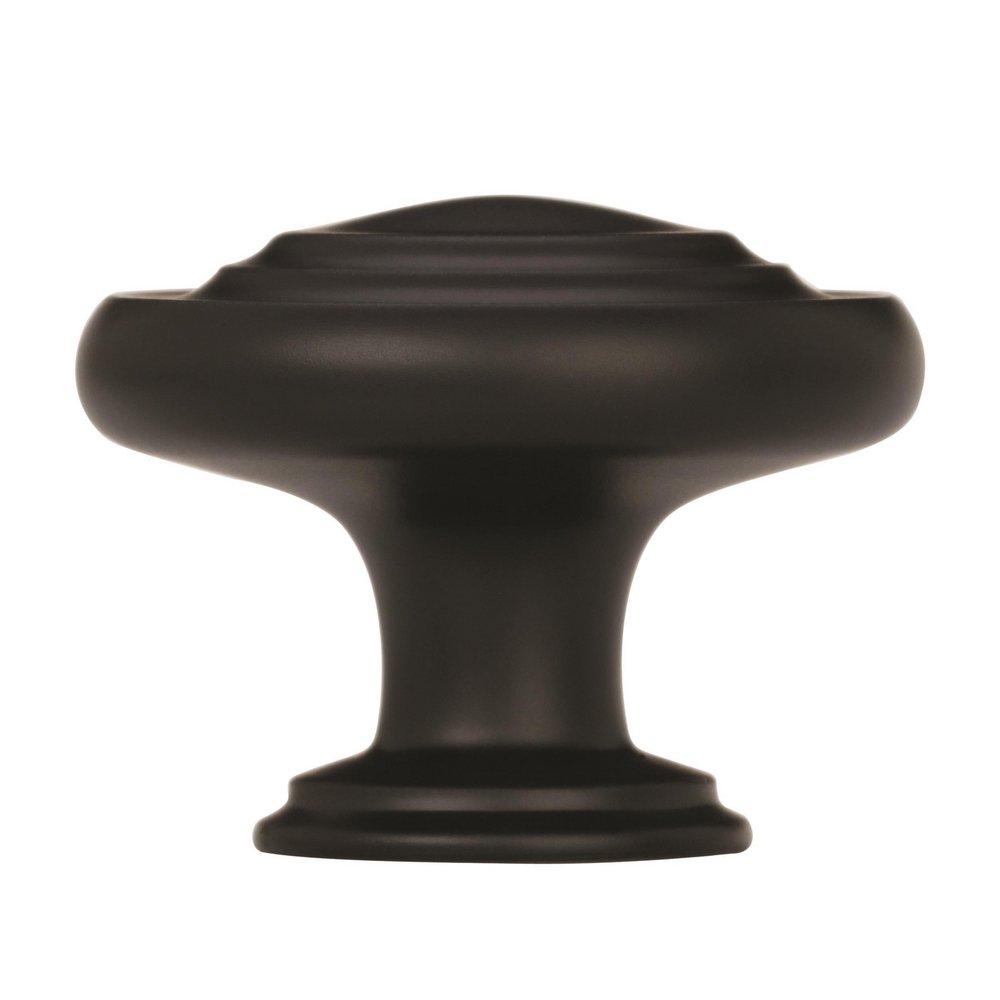 Amerock Flat Black Inspirations 1-5/16 in (33 mm) Diameter Flat Black Cabinet Knob 