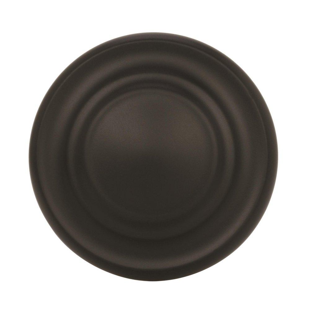 Amerock Flat Black Inspirations 1-5/16 in (33 mm) Diameter Flat Black Cabinet Knob 