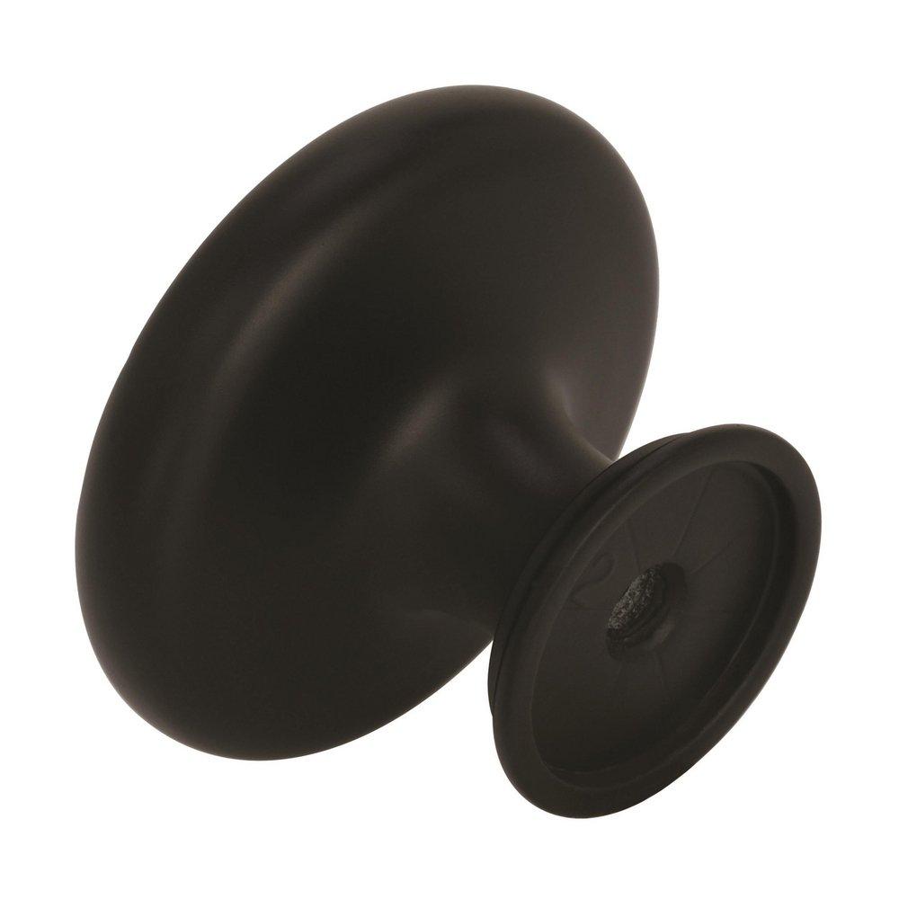 Amerock Flat Black Inspirations 1-5/16 in (33 mm) Diameter Flat Black Cabinet Knob 