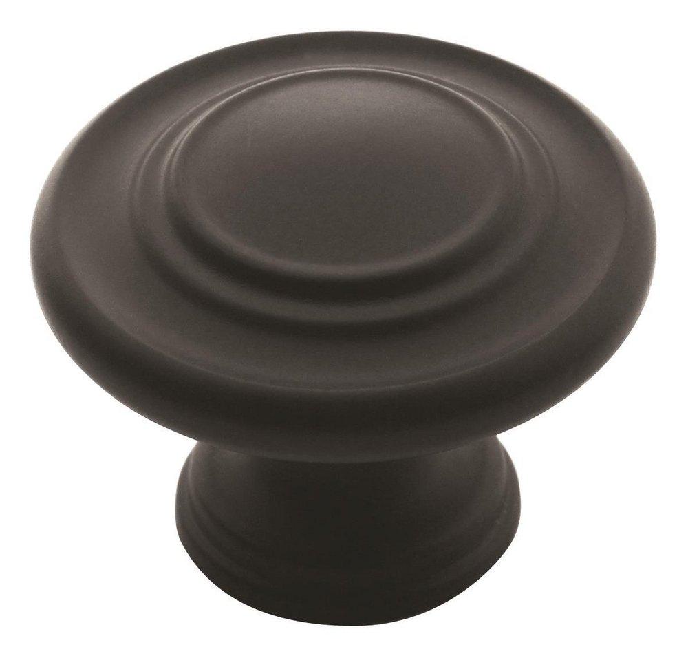 Amerock Flat Black Inspirations 1-5/16 in (33 mm) Diameter Flat Black Cabinet Knob 