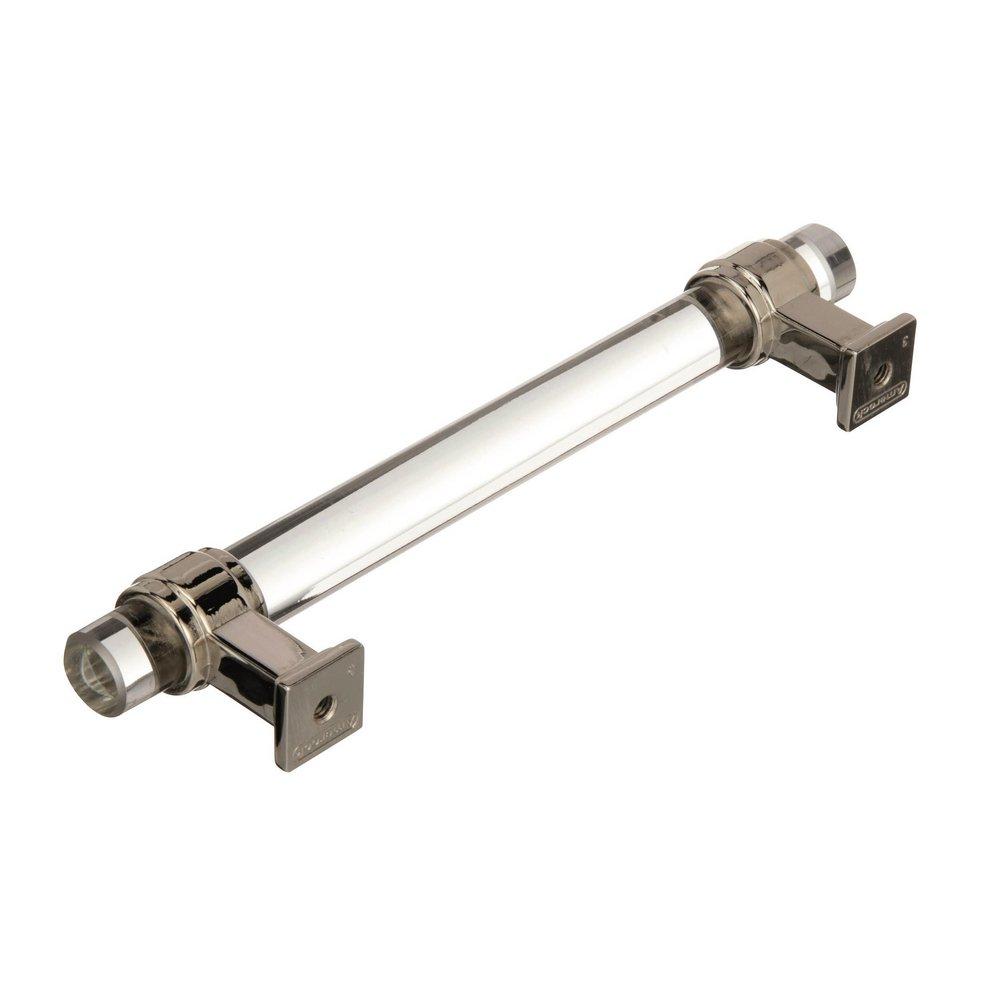 Amerock Clear/Polished Nickel Glacio 5-1/16 in (128 mm) Center-to-Center Clear/Polished Nickel Cabinet Pull 