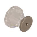 Amerock Satin Nickel 1-1/4 in (32 mm) Diameter Clear/Satin Nickel Cabinet Knob 
