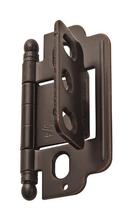 Amerock Oil Rubbed Bronze 3/4 in (19 mm) Door Thickness Full Inset, Partial Wrap, Ball Tip Oil-Rubbed Bronze Hinge 