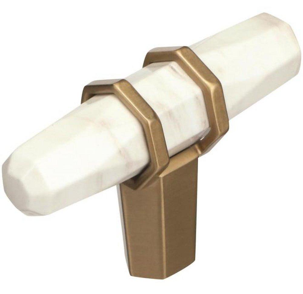 Amerock Marble White/Golden Champagne 9/16 in. Knob 