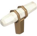 2-1/2 in. Cabinet Knob in  Marble White/Golden Champagne