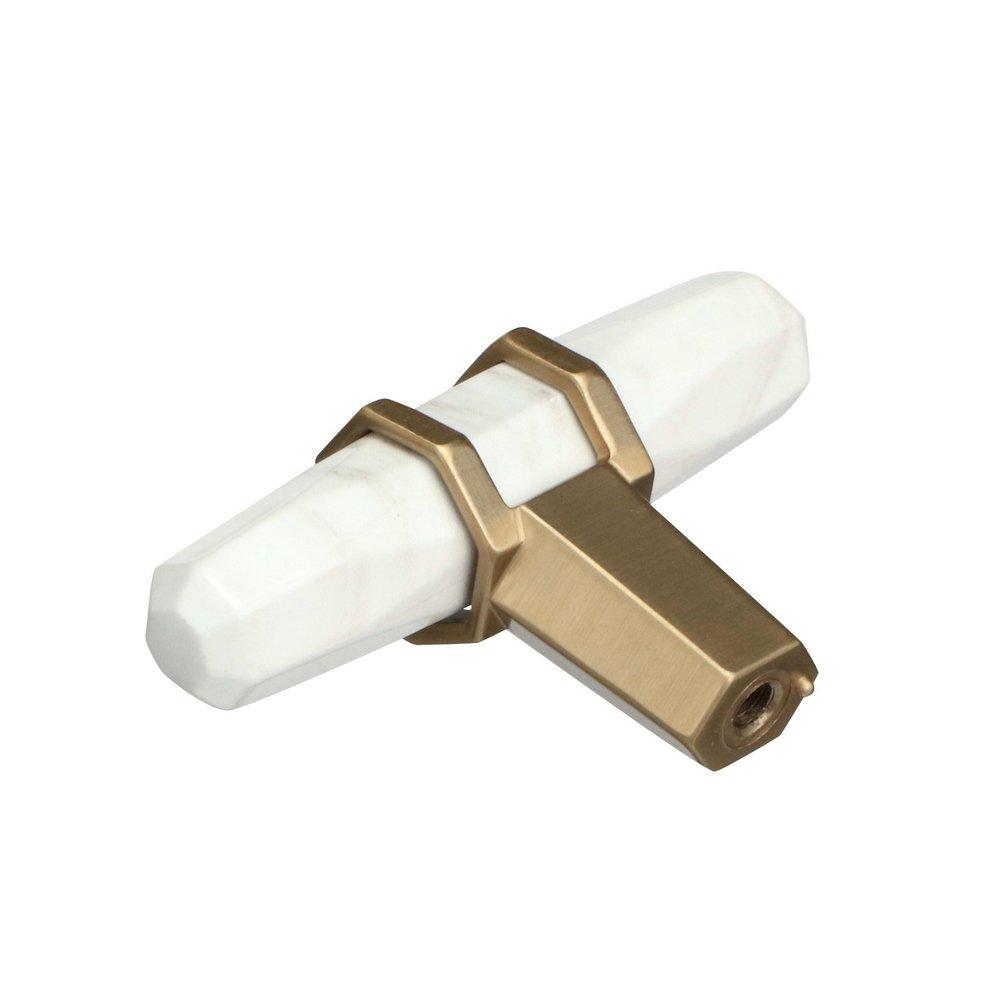 Amerock Marble White/Golden Champagne 2-1/2 in. Knob 