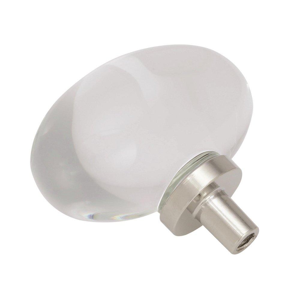 Amerock Clear/Polished Nickel Glacio 1-3/4 in (44 mm) Length Clear/Polished Nickel Cabinet Knob 