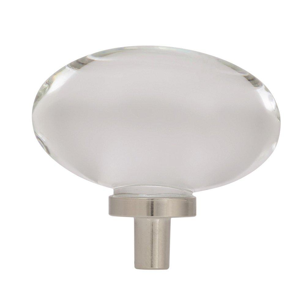 Amerock Clear/Polished Nickel Glacio 1-3/4 in (44 mm) Length Clear/Polished Nickel Cabinet Knob 