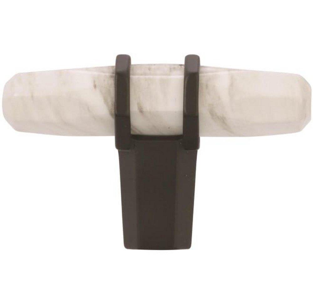 Amerock Marble White/Black Bronze 9/16 in. Knob 