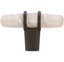 2-1/2 in. Cabinet Knob in  Marble White/Black Bronze