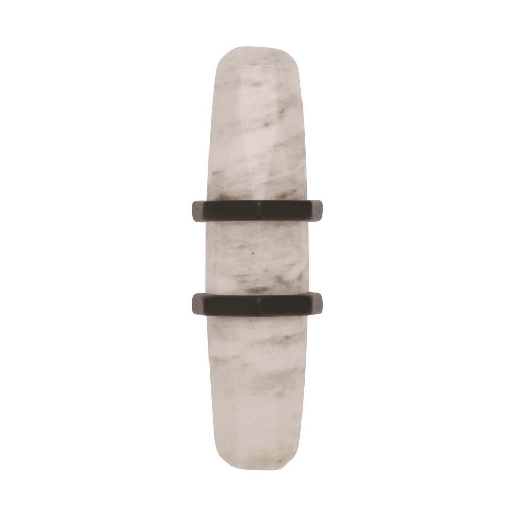 Carrione 2-1/2 in (64 mm) Length Marble White/Black Bronze Cabinet Knob 