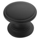 1-1/4 in. Round Cabinet Knob in Flat Black