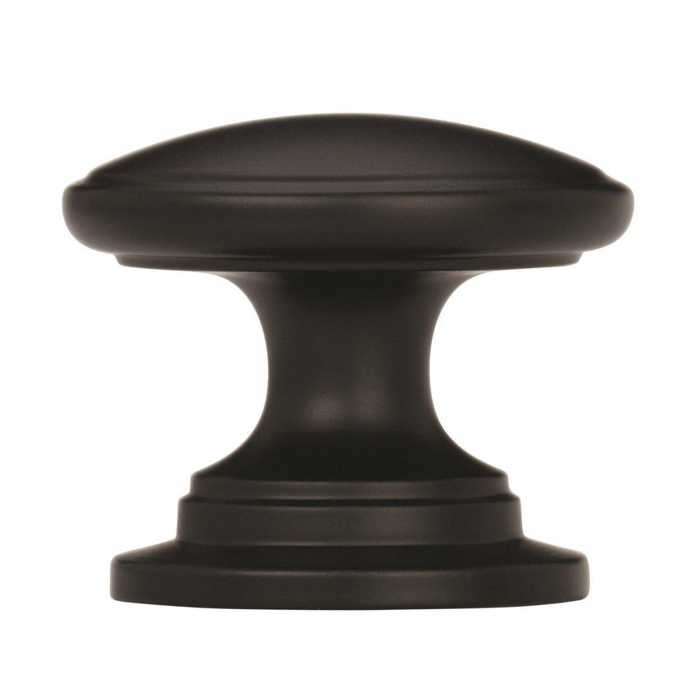 Amerock Flat Black Allison Value 1-1/4 in (32 mm) Diameter Flat Black Cabinet Knob 