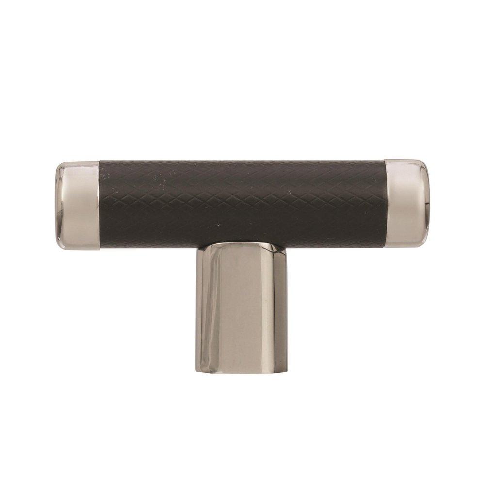 Amerock Polished Nickel/Black Bronze Esquire 2-5/8 in (67 mm) Length Polished Nickel/Black Bronze Cabinet Knob 