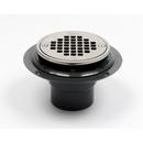 Oatey® Grey PVC Round Low Profile Drain with Stainless Steel Screw-in Strainer and Ring 