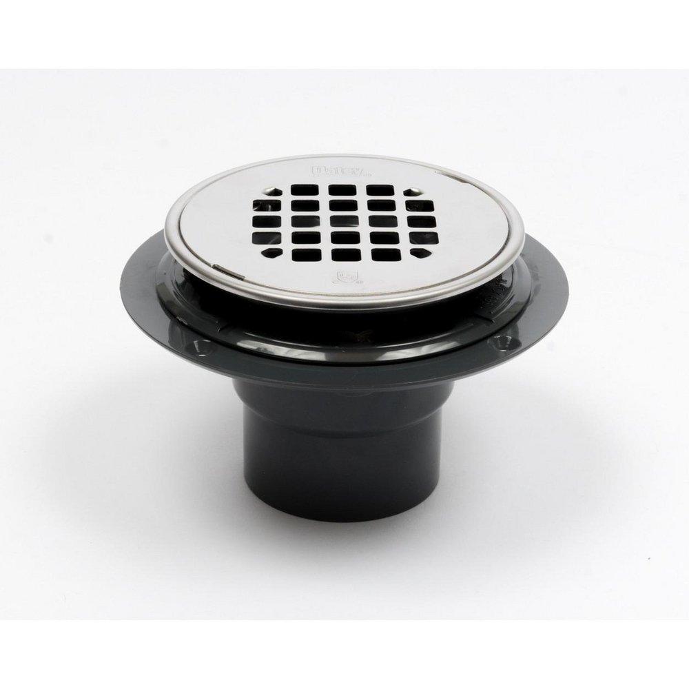 Oatey&reg; Black ABS Shower Drain in Polished Stainless Steel 