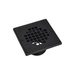 ABS Adjustable Drain Barrel with Square Oil Rubbed Bronze Strainer and Ring