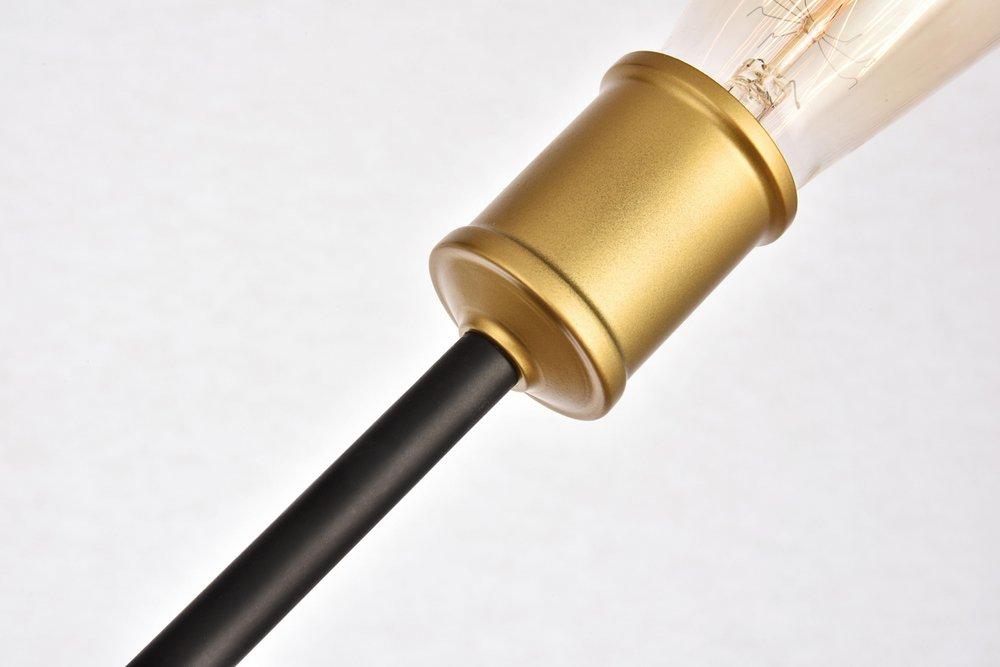 Living District Black/Brass AXEL COLLECTION FLUSHMOUNT D17.1 H16.6 LT:6 BLACK AND BRASS FINISH 