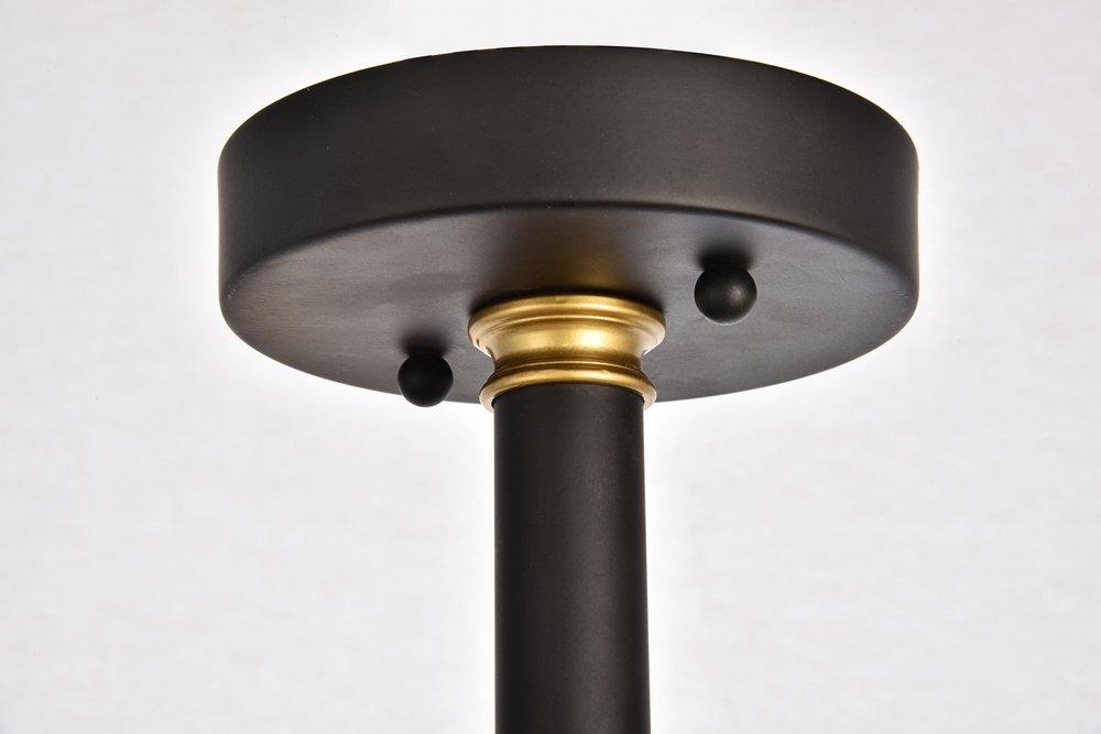Living District Black/Brass AXEL COLLECTION FLUSHMOUNT D17.1 H16.6 LT:6 BLACK AND BRASS FINISH 
