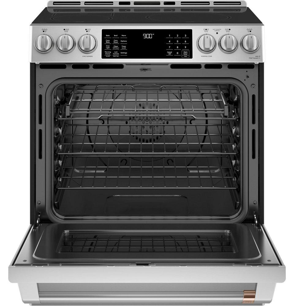 Cafe™ Stainless Steel 29-7/8 in. Electric 5-Burner Induction Slide-in Range 
