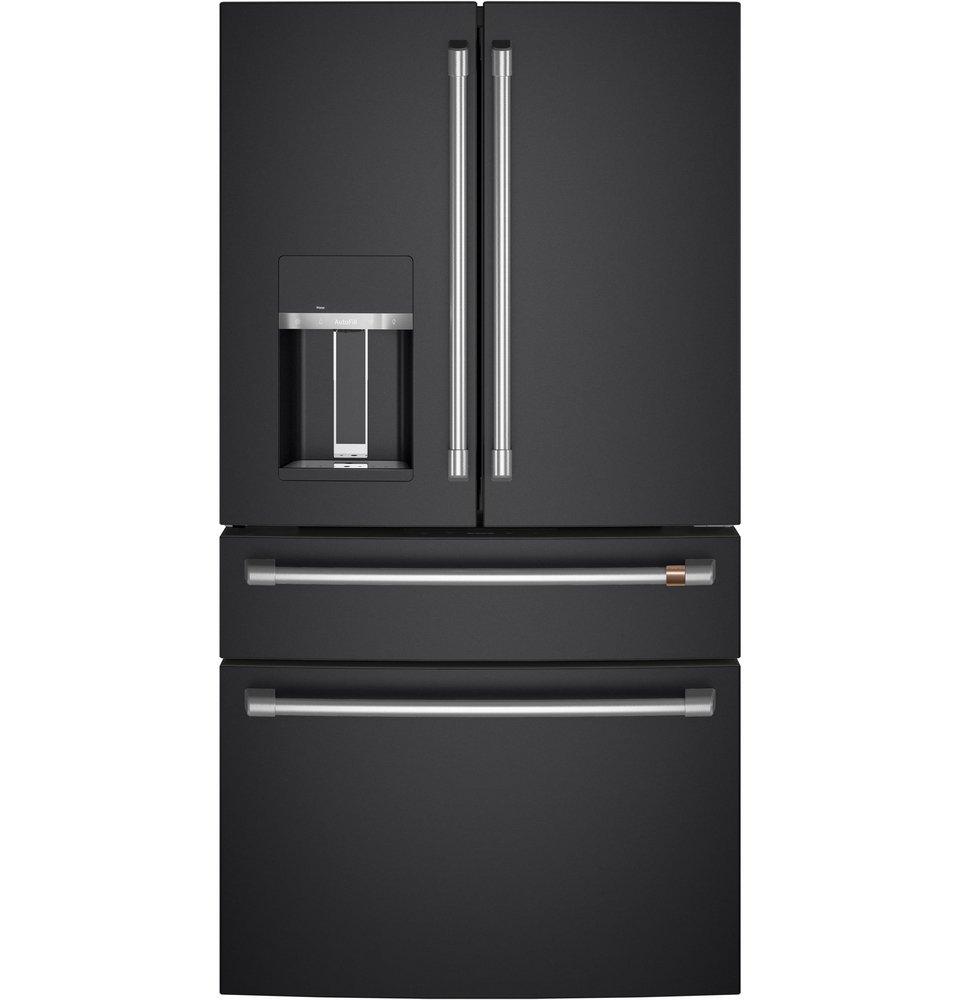 Cafe&trade; Matte Black 35-5/8 in. 27.8 cu. ft. French Door Refrigerator 