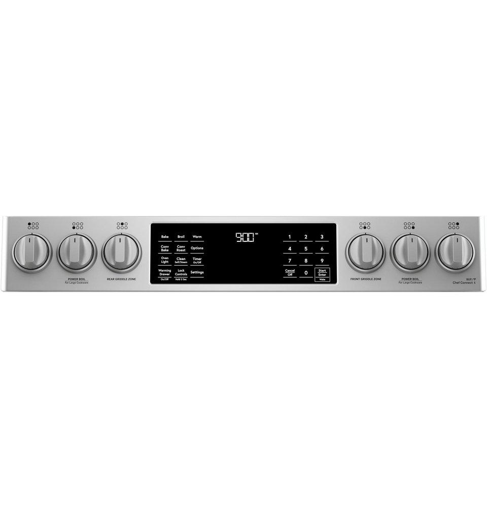 Cafe™ Stainless Steel 29-7/8 in. Dual Fuel 6-Burner Sealed Slide-in Range 