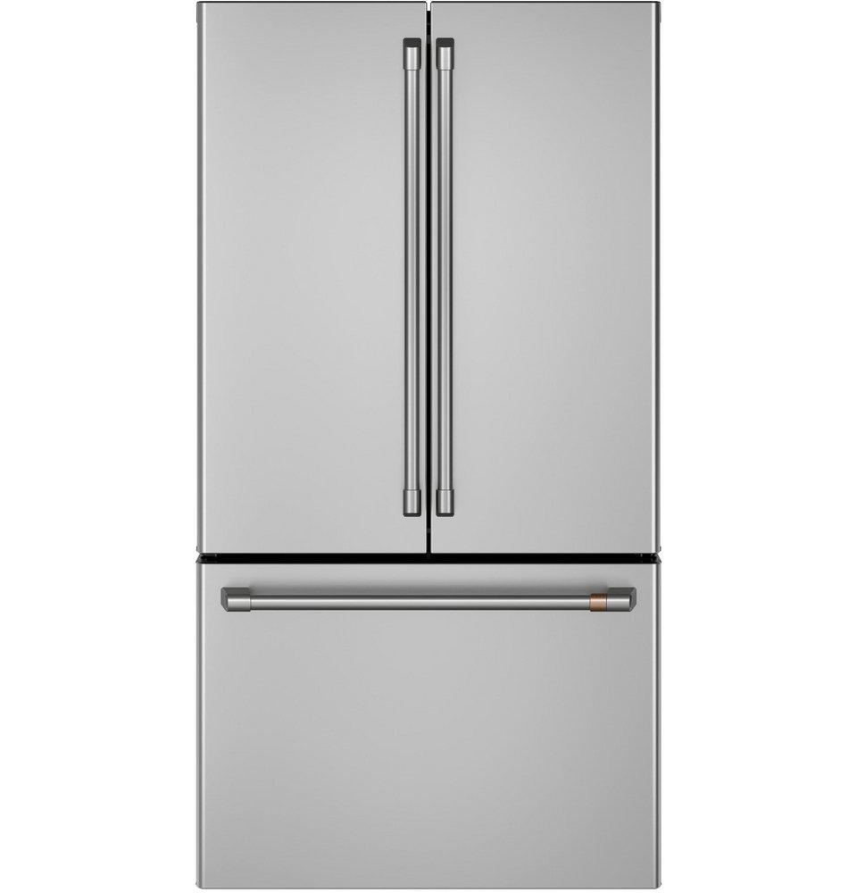 Cafe&trade; Stainless Steel 35-3/4 in. 15.93 cu. ft. Counter Depth and French Door Refrigerator 