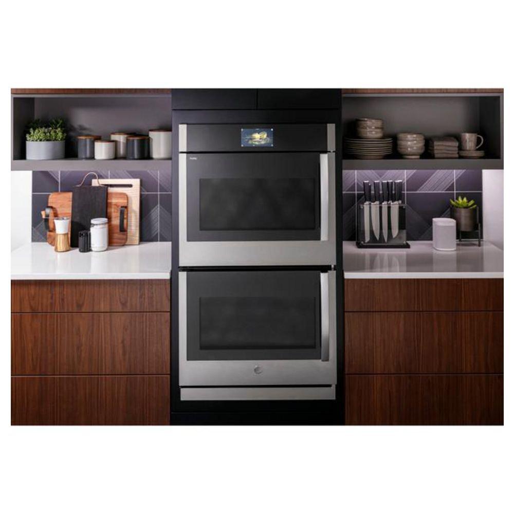 GE Profile&trade; Stainless Steel 29-3/4 in. 10 cu. ft. 40A Swing Door Wall Mount Double Oven 