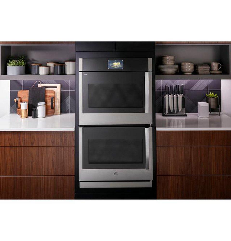 GE Profile™ Stainless Steel/Brushed Stainless 29-3/4 in. 10 cu. ft. 40A Swing Door Wall Mount Double Oven 