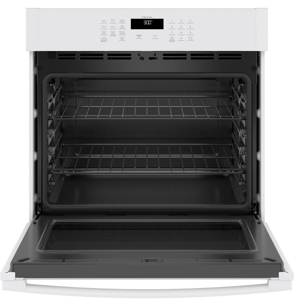 GE&reg; White 29-3/4 in. 5 cu. ft. Single Oven 