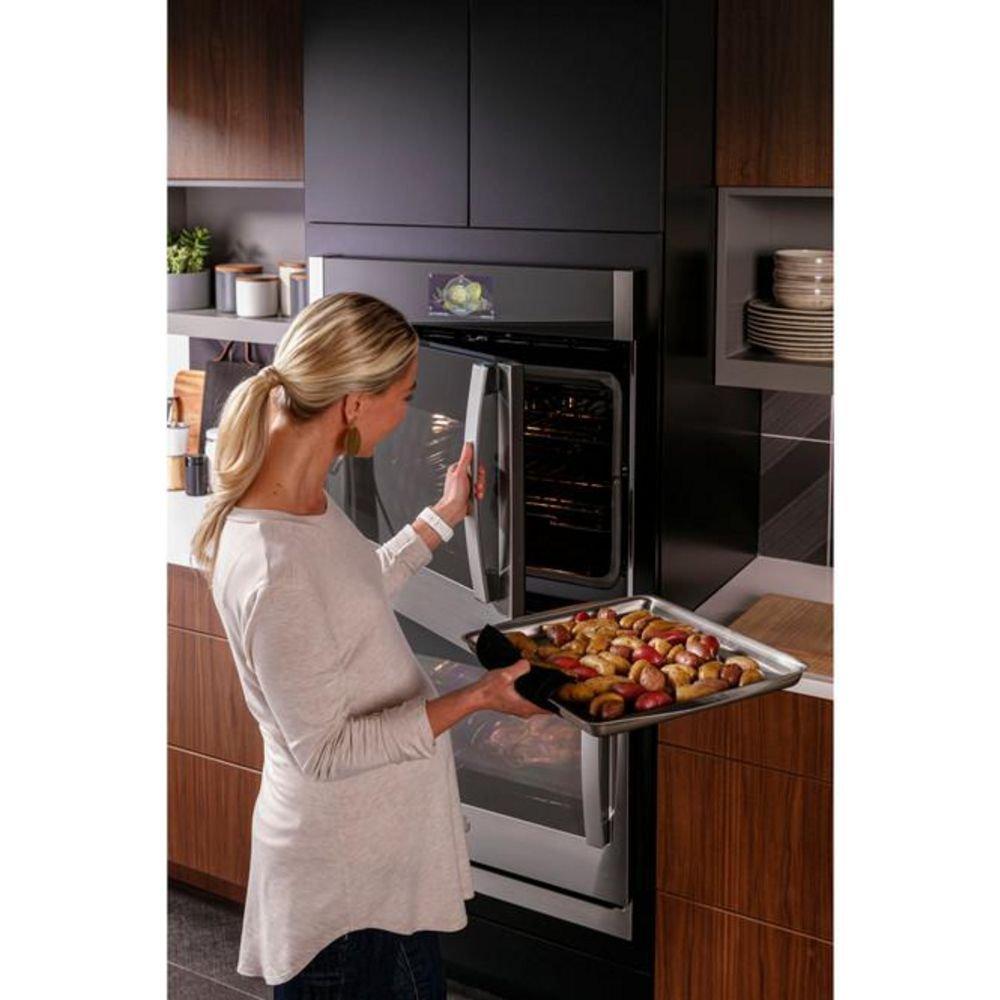 GE Profile&trade; Stainless Steel 29-3/4 in. 10 cu. ft. 40A Swing Door Wall Mount Double Oven 