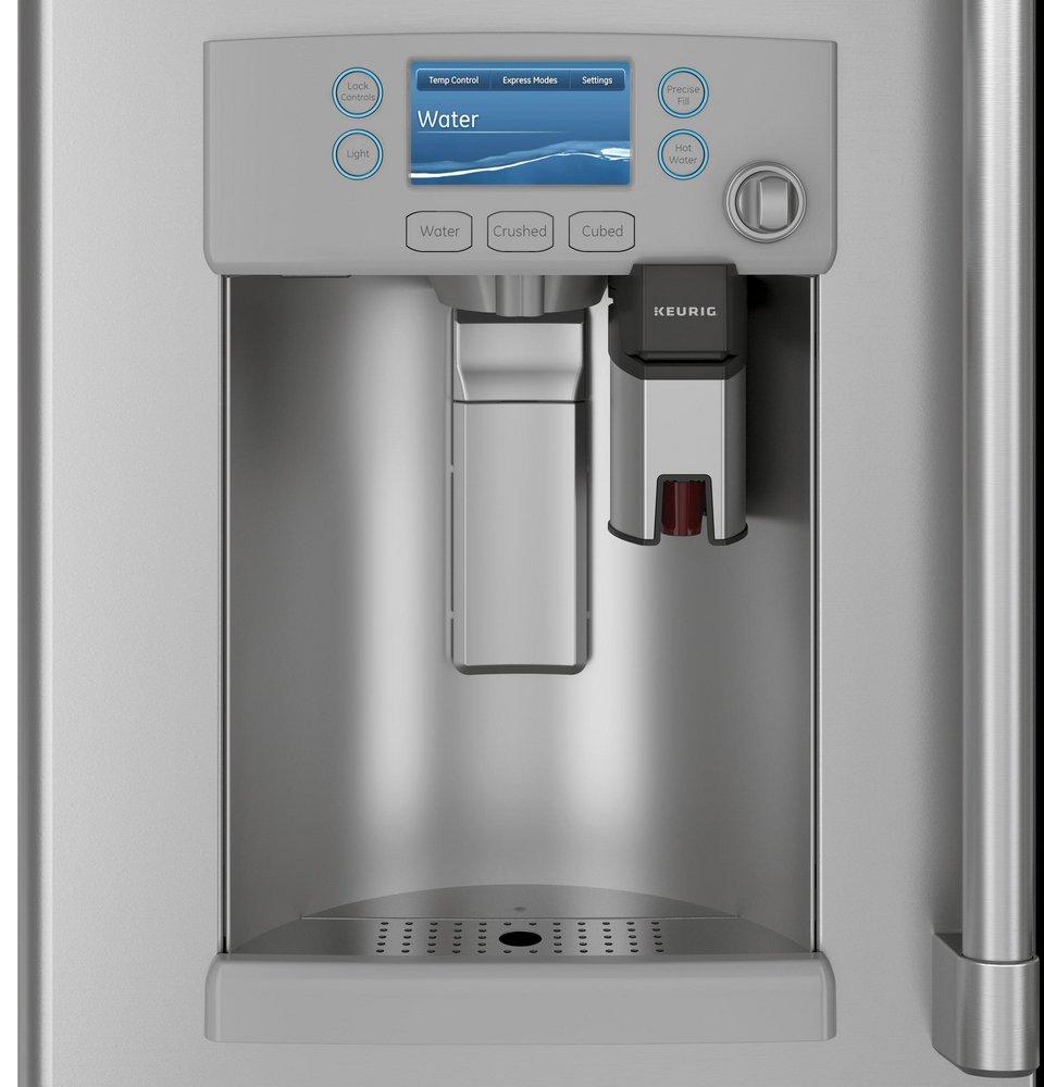 Cafe&trade; Stainless Steel 35-3/4 in. 14.92 cu. ft. Counter Depth and French Door Refrigerator 