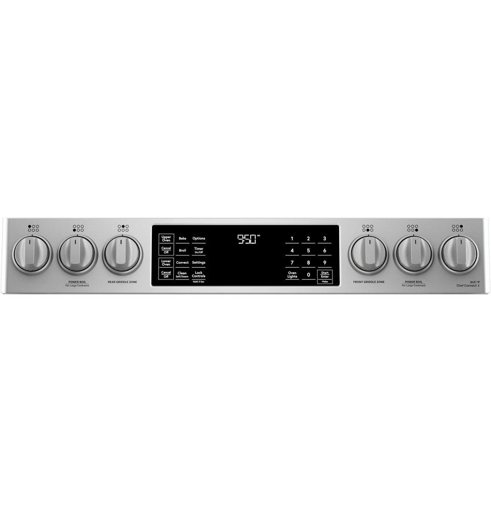 Cafe™ Stainless Steel 29-7/8 in. Dual Fuel 6-Burner Sealed Slide-in Range 