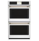 29-3/4 in. 10 cu. ft. 40A Drop Down Wall Mount Double Oven in Matte White with Brushed Stainless