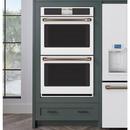 GE Caf&eacute; Matte White 29-3/4 in. 10 cu. ft. 40A Drop Down Wall Mount Double Oven 