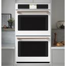 GE Caf&eacute; Matte White 29-3/4 in. 10 cu. ft. 40A Drop Down Wall Mount Double Oven 