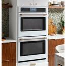 GE Caf&eacute; Matte White 29-3/4 in. 10 cu. ft. 40A Drop Down Wall Mount Double Oven 