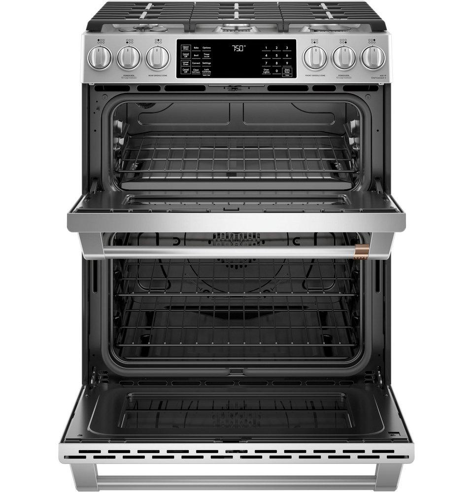 Cafe™ Stainless Steel 29-7/8 in. Gas 6-Burner Sealed Slide-in Range 