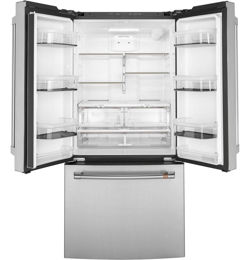 Cafe&trade; Stainless Steel 32-3/4 in. 13.59 cu. ft. Counter Depth and French Door Refrigerator 