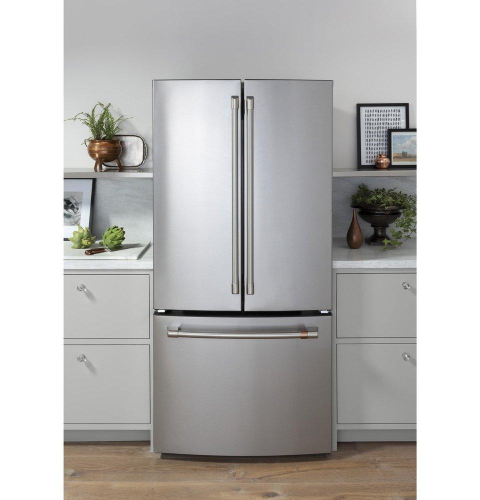 Cafe&trade; Stainless Steel 32-3/4 in. 13.59 cu. ft. Counter Depth and French Door Refrigerator 