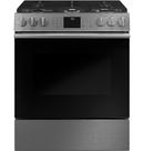 Cafe™ Platinum Glass 29-7/8 in. Gas 6-Burner Sealed Slide-in Range 