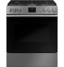 GE Caf&eacute; Platinum Glass 29-7/8 in. Gas 6-Burner Sealed Slide-in Range 
