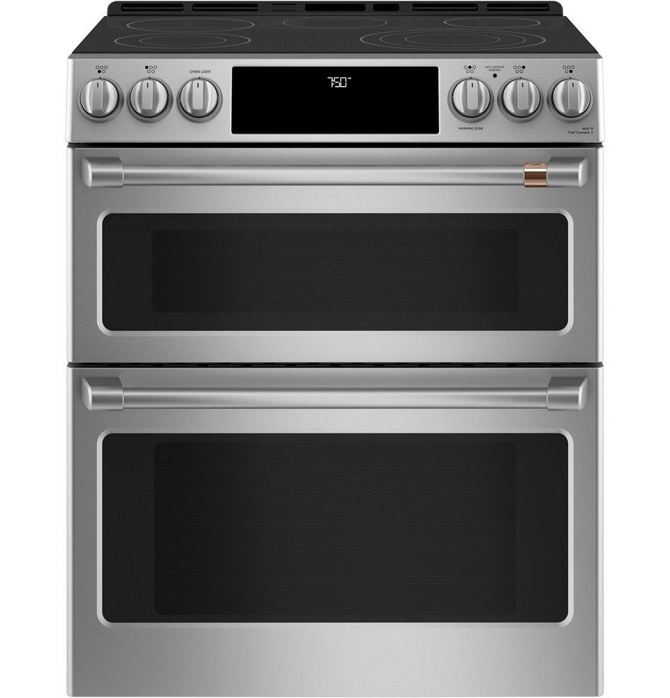 Cafe&trade; Stainless Steel 29-7/8 in. Electric 5-Burner Radiant Smoothtop Freestanding Range 