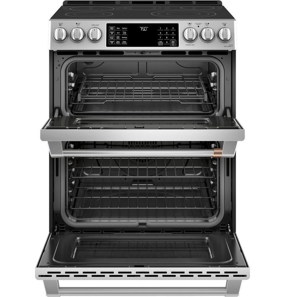 Cafe&trade; Stainless Steel 29-7/8 in. Electric 5-Burner Radiant Smoothtop Freestanding Range 