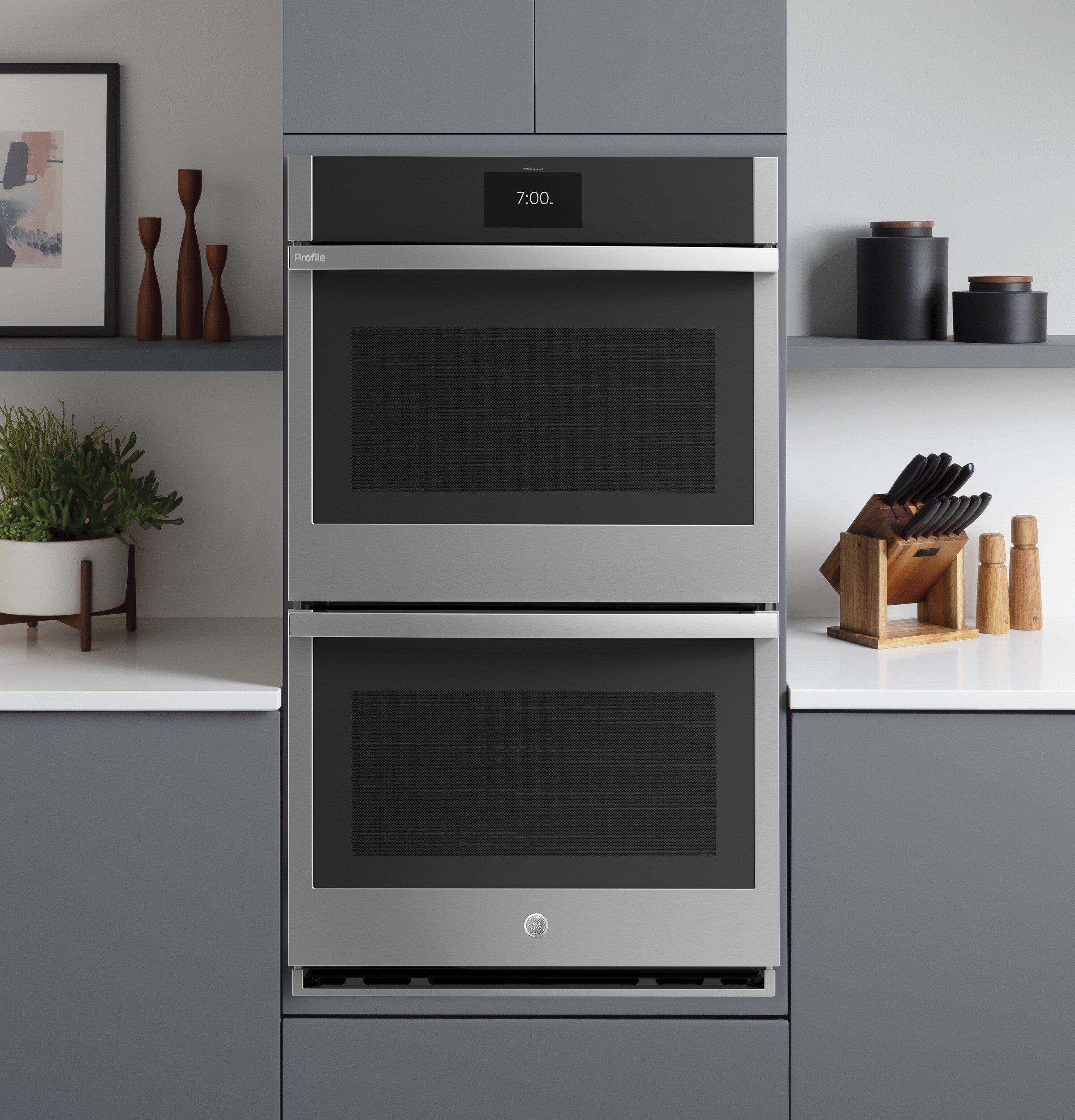 GE Profile&trade; Stainless Steel 29-3/4 in. 10 cu. ft. Double Oven 